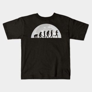 Running Evolution Moon for Runners Kids T-Shirt